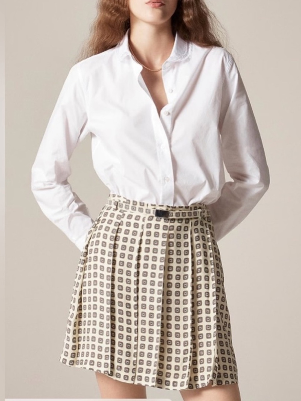 NWT J.crew Sz 00 Jules White lace-collar shirt in cotton poplin Button Down TEAR